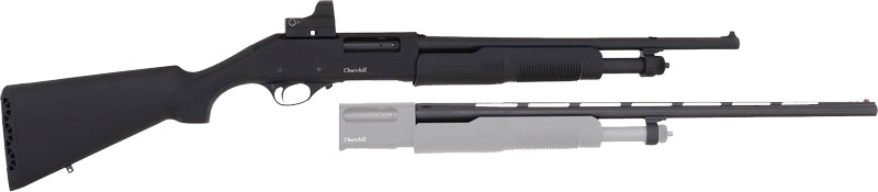 AKKAR 620 20 COMBO PUMP ACTION - 26" & 18.5" W/RED DOT POLY ST