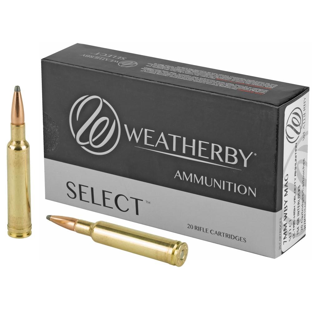 Weatherby Select Hornady Interlock Rifle Ammuntion 7mm Wby Mag 154gr SP 3260 fps 20/ct